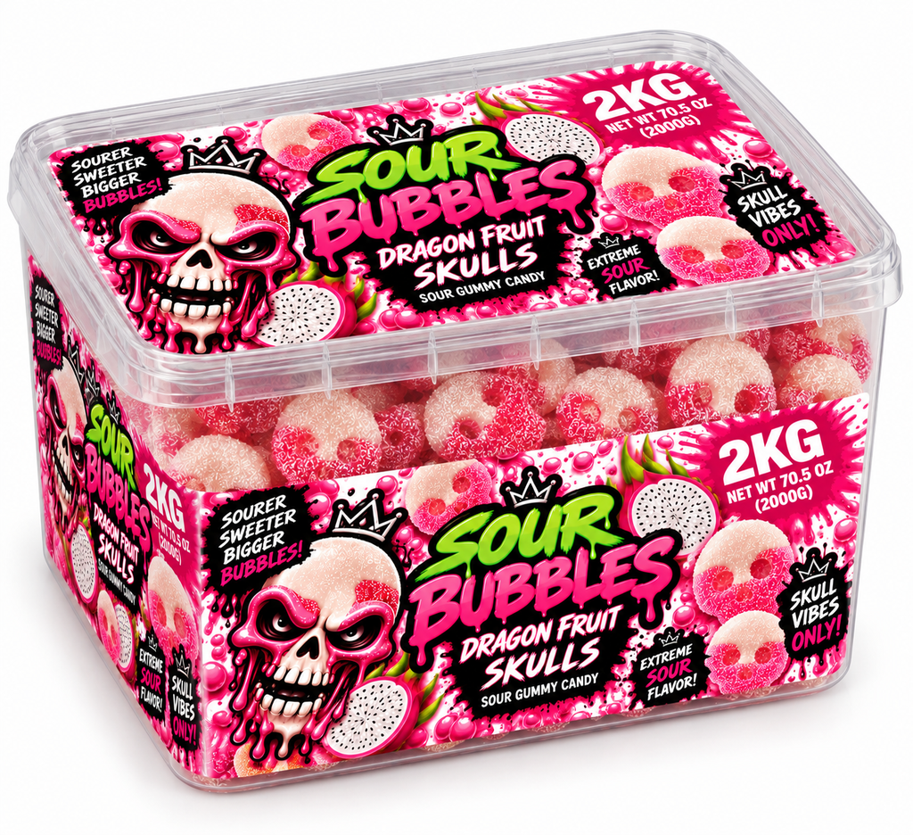 Sour Bubbles – Sour Dragon Fruit Skulls